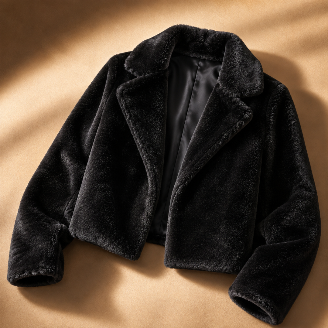 GIACCA CORTA IN PELLICCIA FAUX ELEGANTE PER DONNE
