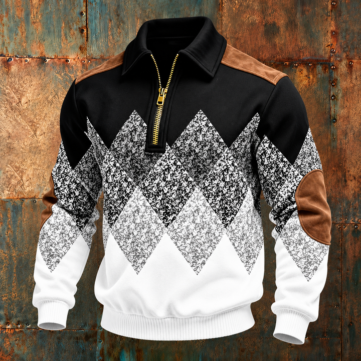 Zanik | Maglione Geometrico con Mezza Zip