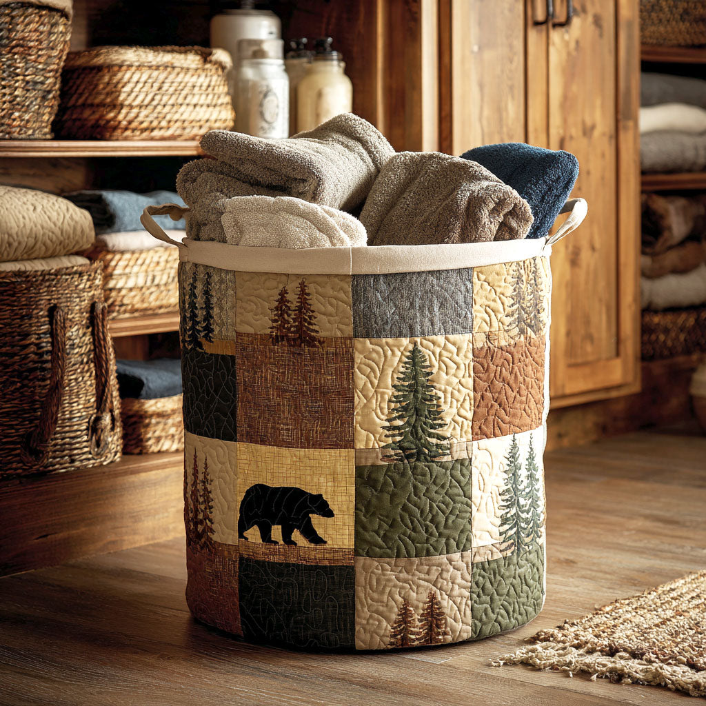 Nieves | Cesto Portabiancheria Trapuntato Bosco Patchwork