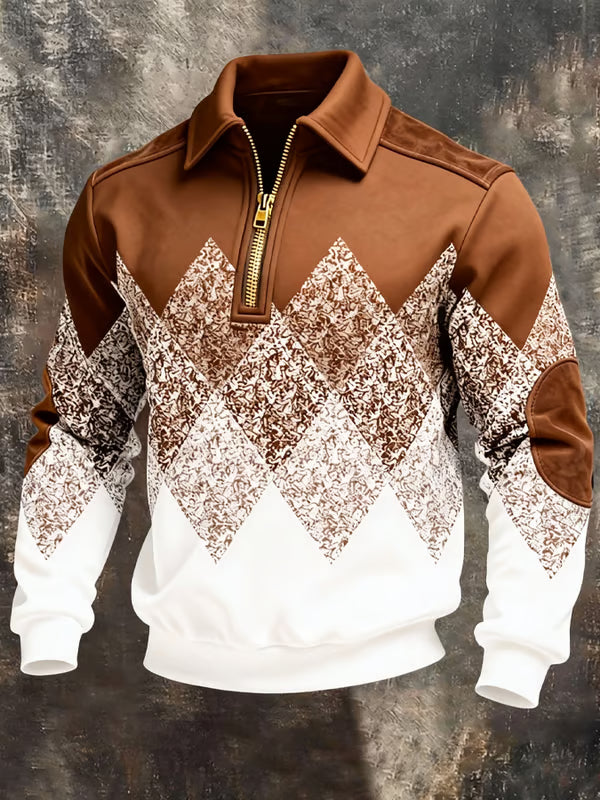 Zanik | Maglione Geometrico con Mezza Zip
