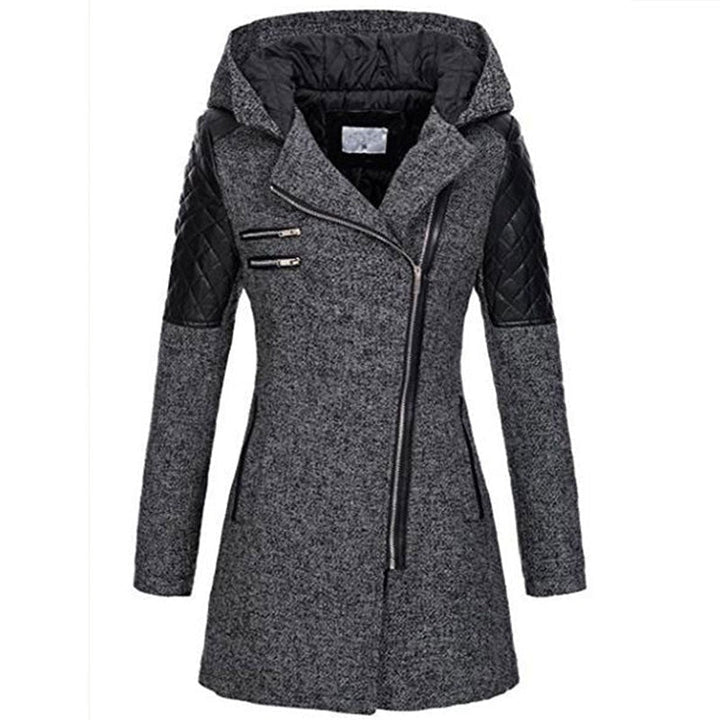 CAPPOTTO CON CAPPUCCIO ZIP ASIMMETRICO PER DONNE