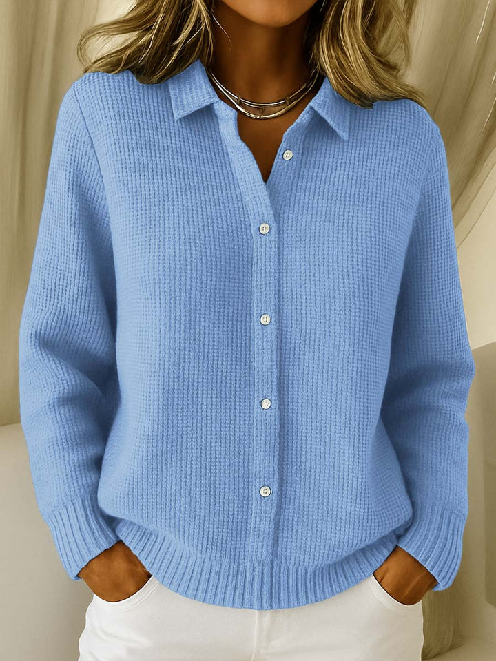 Émilie | Cardigan invernale elegante in maglia con colletto donna