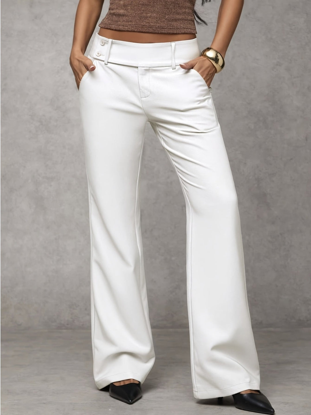 PANTALONI FLUIDI CHIC A VITA MEDIA PER DONNE