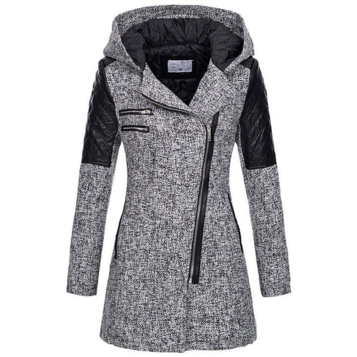 CAPPOTTO CON CAPPUCCIO ZIP ASIMMETRICO PER DONNE