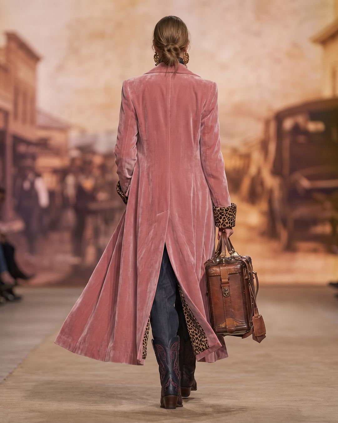 CAPPOTTO MAXI IMBOTTITO IN PELLE DI LEOPARDO PER DONNE