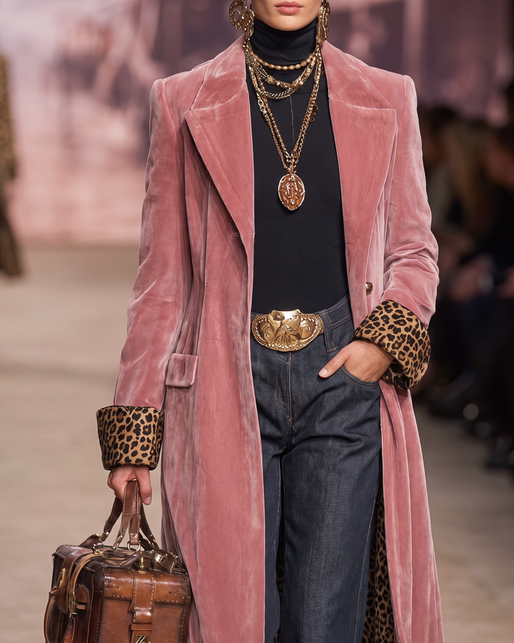 CAPPOTTO MAXI IMBOTTITO IN PELLE DI LEOPARDO PER DONNE