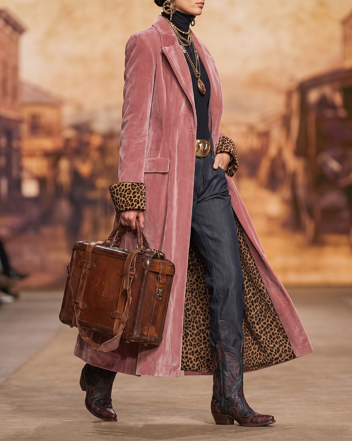 CAPPOTTO MAXI IMBOTTITO IN PELLE DI LEOPARDO PER DONNE
