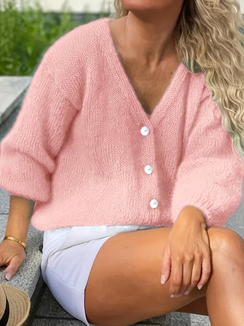 GILET CLASSICO CON COLLO A V E BOTTONI PER DONNE