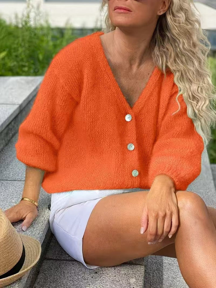 GILET CLASSICO CON COLLO A V E BOTTONI PER DONNE