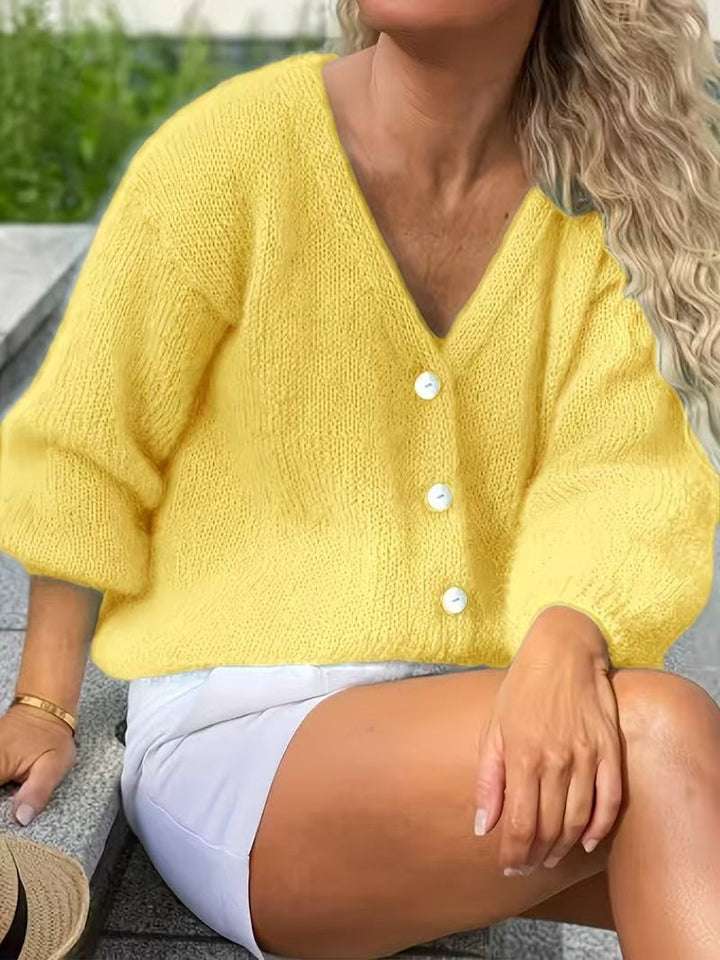 GILET CLASSICO CON COLLO A V E BOTTONI PER DONNE