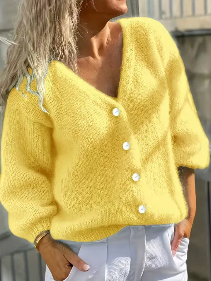 GILET CLASSICO CON COLLO A V E BOTTONI PER DONNE