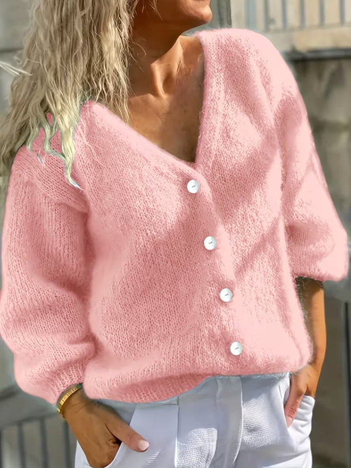 GILET CLASSICO CON COLLO A V E BOTTONI PER DONNE