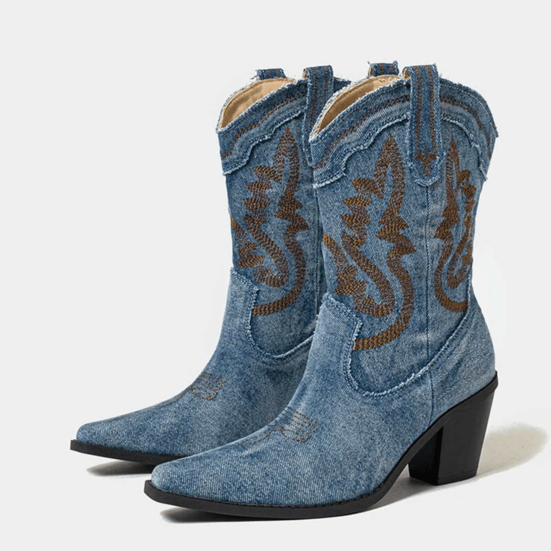 Veloria | Stivaletti Western in Denim
