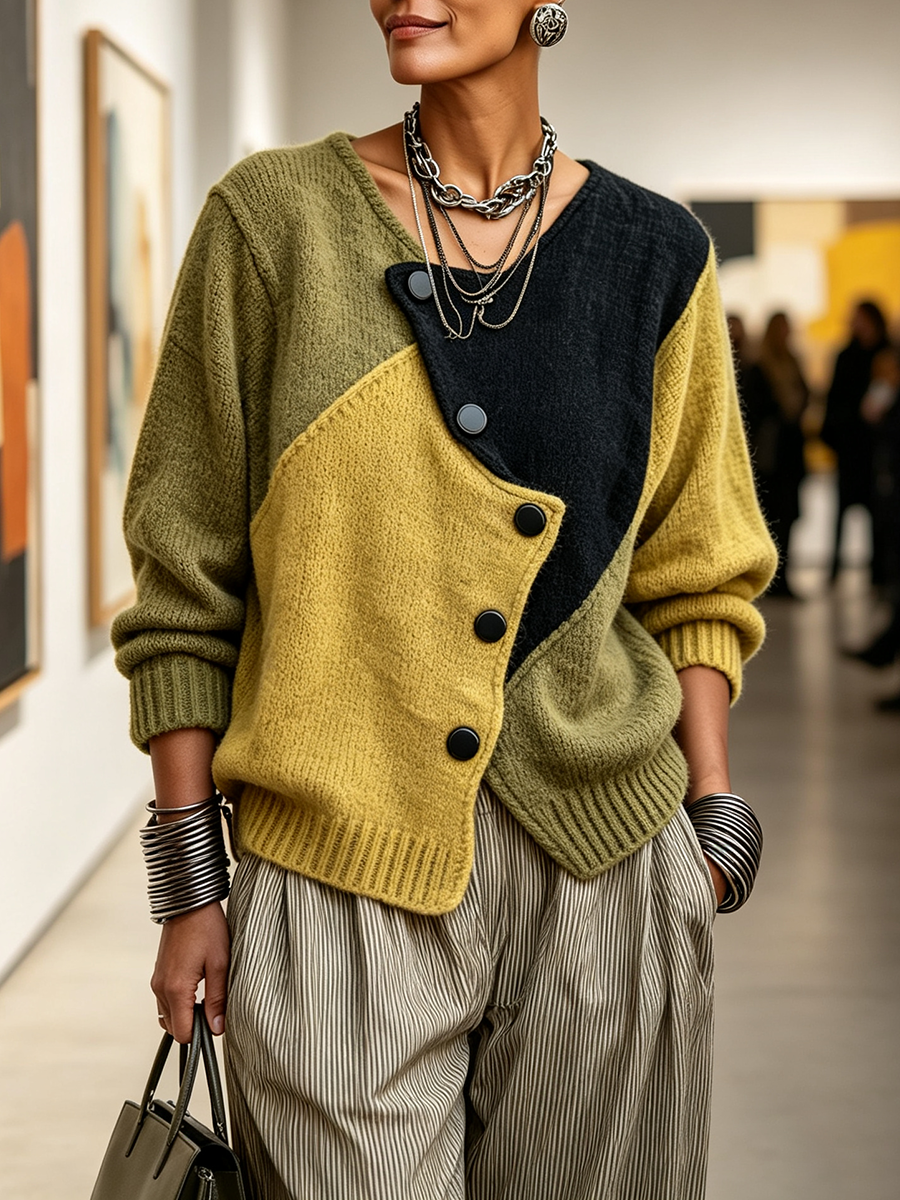 CARDIGAN IN MAGLIA ASIMMETRICO ELEGANTE DA DONNA