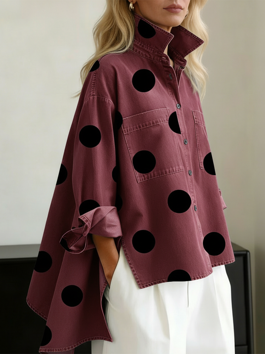 CAMICIA OVERSIZE A POIS PER DONNE