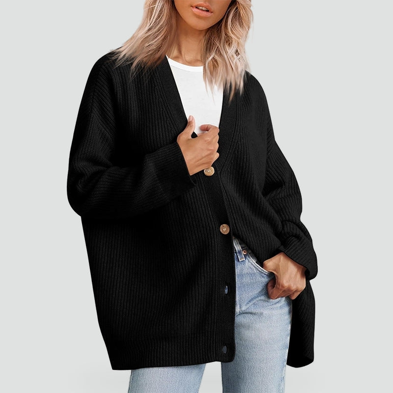 GILET A COLLO A V RIGATO PER DONNA