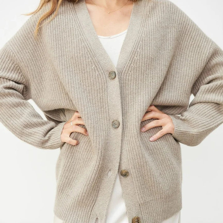 GILET A COLLO A V RIGATO PER DONNA