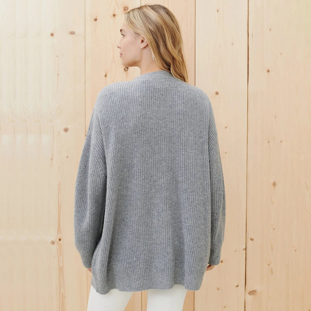 GILET A COLLO A V RIGATO PER DONNA