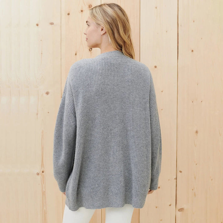 GILET A COLLO A V RIGATO PER DONNA