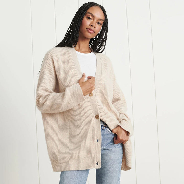 GILET A COLLO A V RIGATO PER DONNA