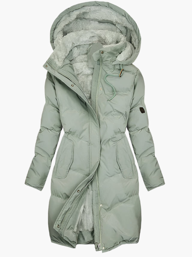 Cappotto Elegante Invernale da Donna con Cappuccio Trapuntato