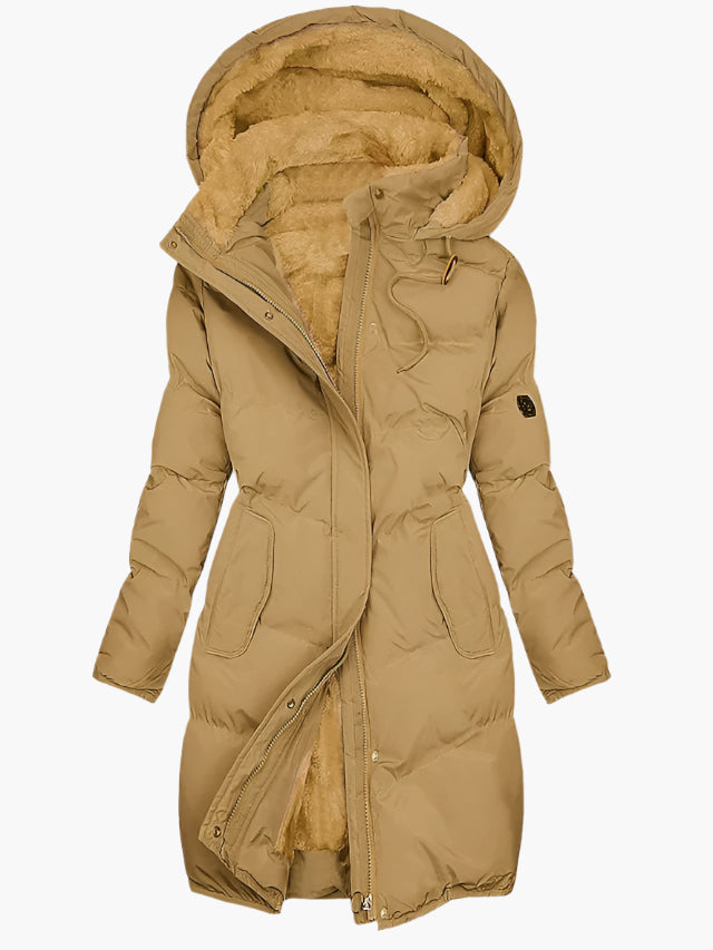 Cappotto Elegante Invernale da Donna con Cappuccio Trapuntato