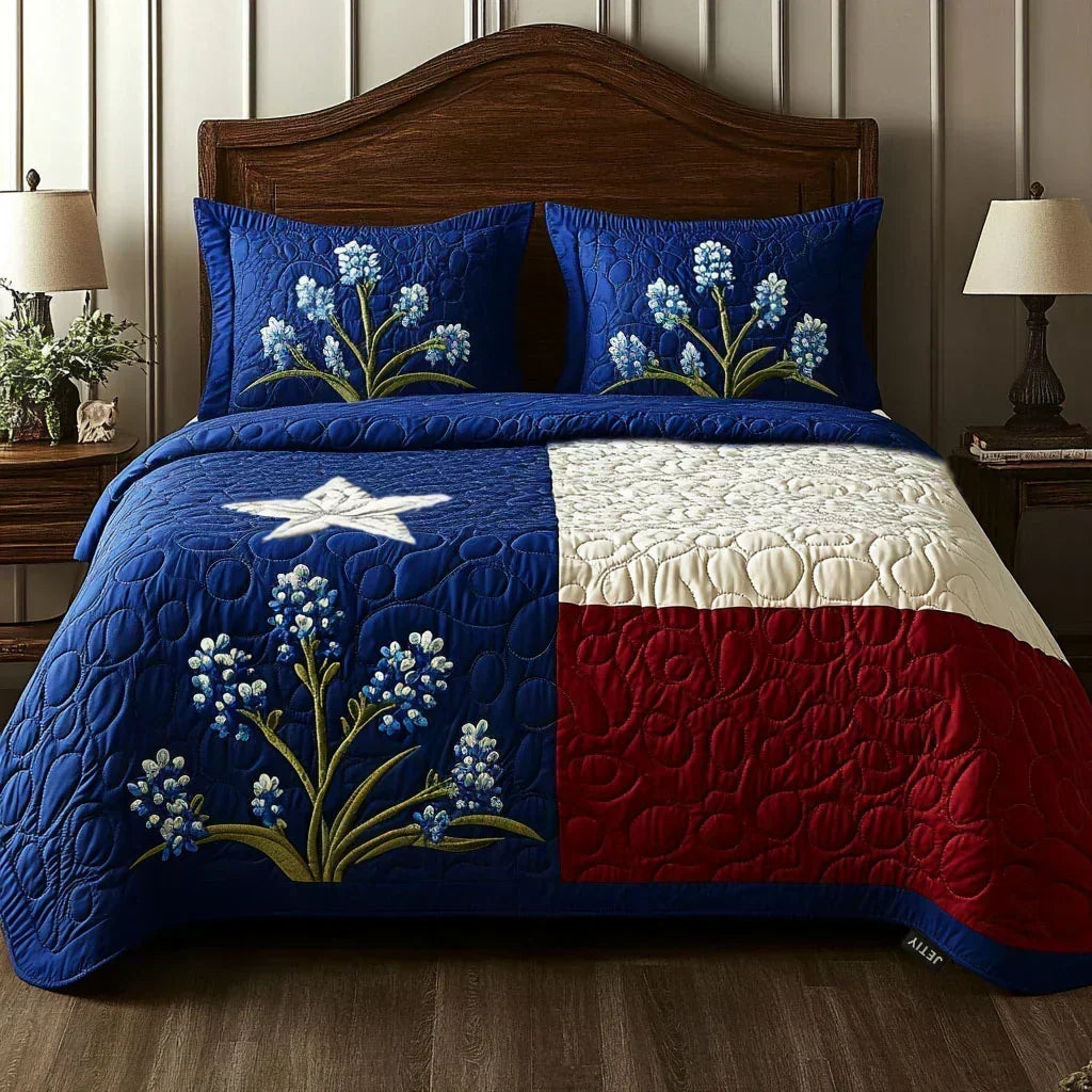 Set Letto Trapuntato 3 Pezzi | Orgoglio del Texas - foto 1