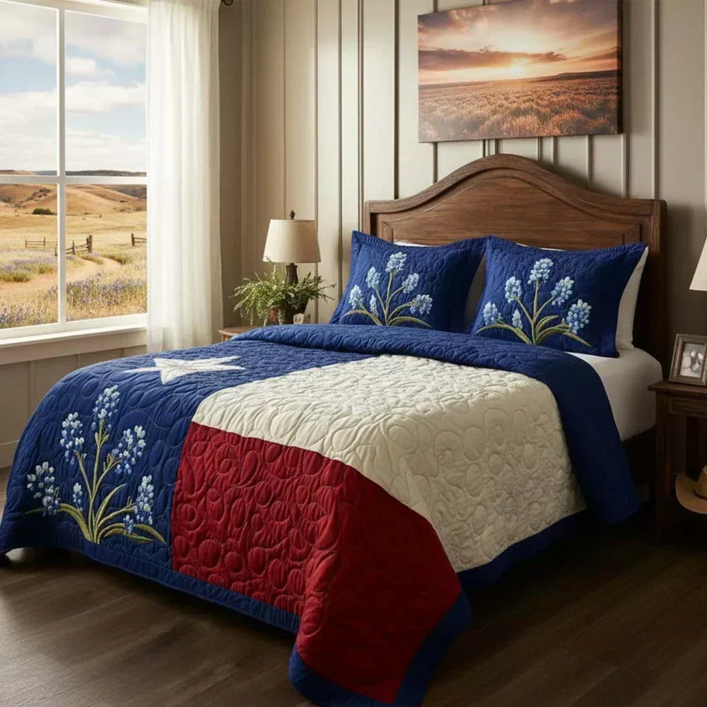 Set Letto Trapuntato 3 Pezzi | Orgoglio del Texas - foto 2