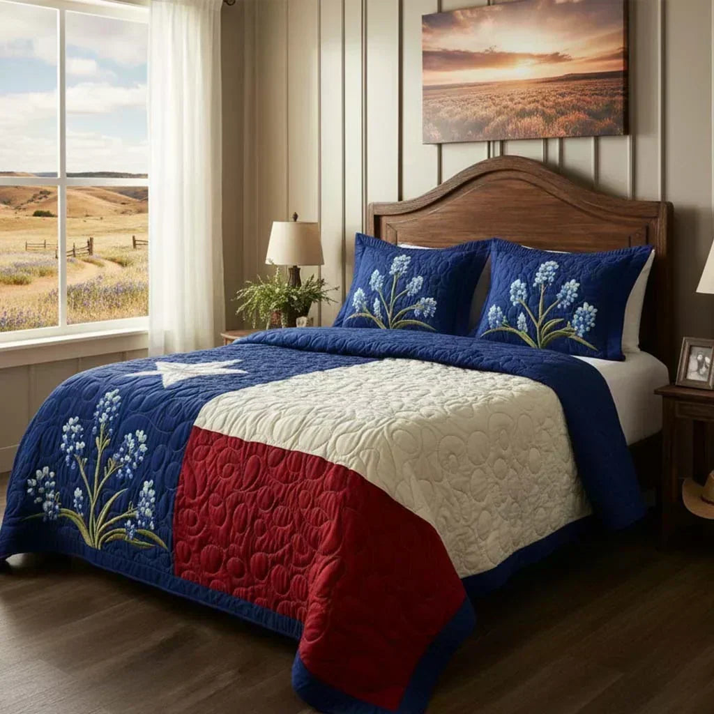 Set Letto Trapuntato 3 Pezzi | Orgoglio del Texas - foto 2