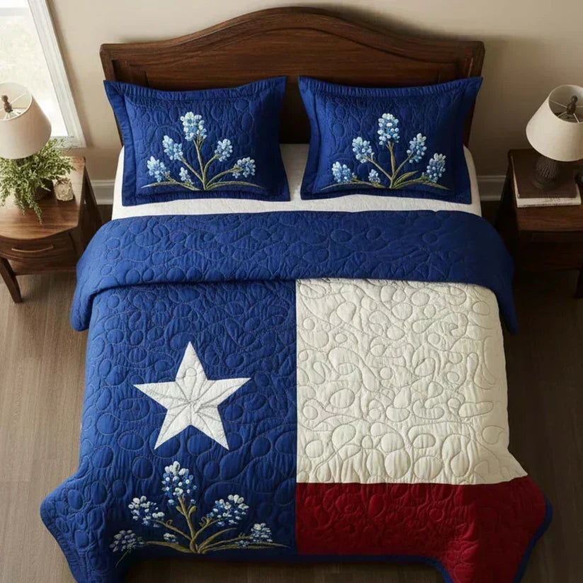 Set Letto Trapuntato 3 Pezzi | Orgoglio del Texas - foto 4