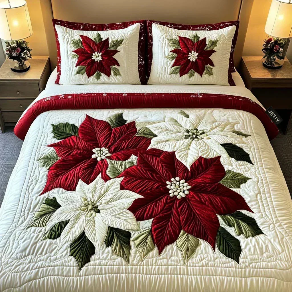 Set Letto Trapuntato 3 Pezzi | Stelle di Natale d&