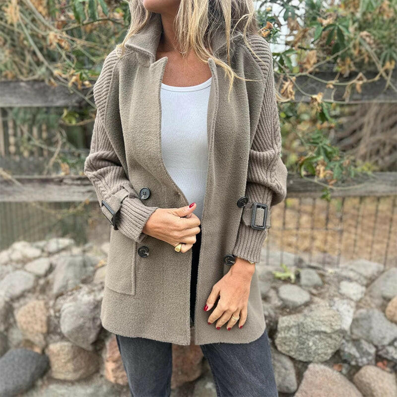 CAPPOTTO LUNGO CON MANICHE A CONTRASTO PER DONNE