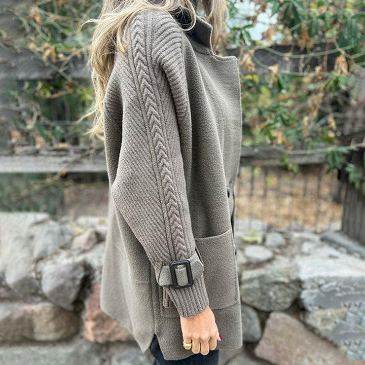 CAPPOTTO LUNGO CON MANICHE A CONTRASTO PER DONNE