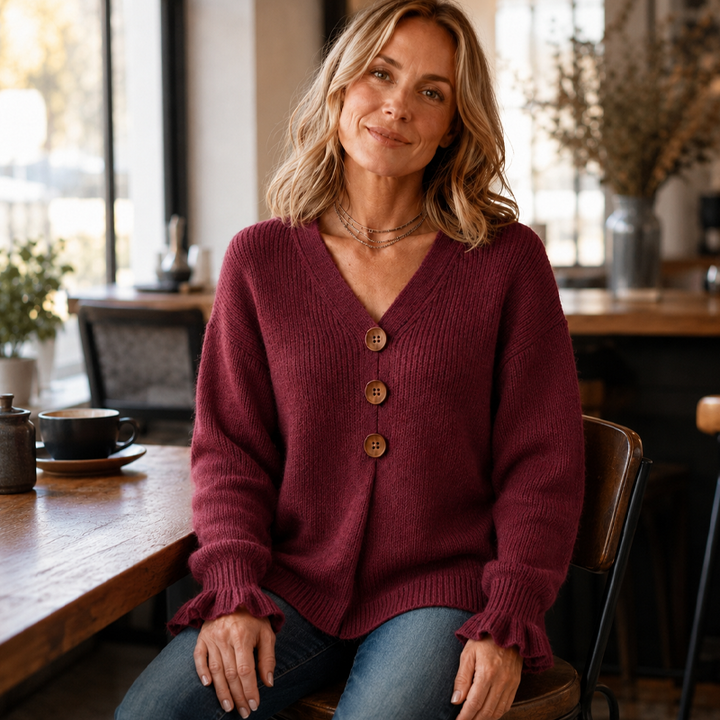 CARDIGAN IN MAGLIA CON MANICHE A CAMPANA PER DONNE